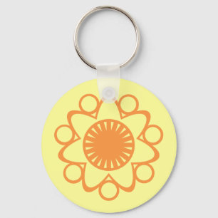 Bursting with Life Flower Keychain, Orange Keychain