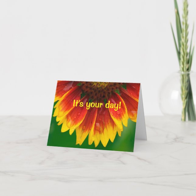 Bursting with Wishes Sunflower Birthday Card (Front)