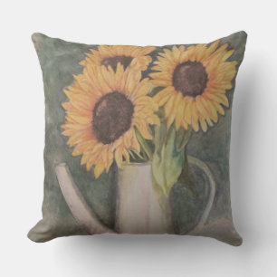 BURSTING YELLOW SUNFLOWERS PATIO OUTDOOR PILLOW