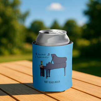 Burt Quackarach Duck Funny Piano Player Artwork Can Cooler