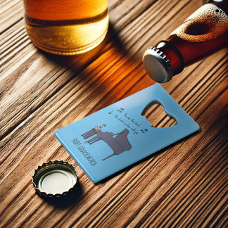 Burt Quackarach Duck Funny Piano Player Artwork Credit Card Bottle Opener