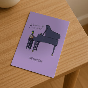 Burt Quackarach Duck Funny Piano Player Artwork Postcard
