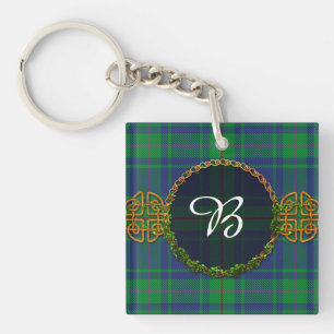 Burt Tartan And Monogram Keychain