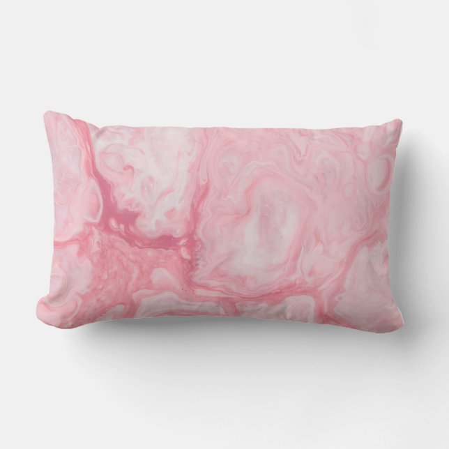 Burton Family Collection Pink Marble   Lumbar Pillow (Front)