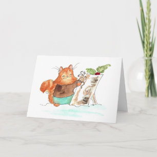 Burt's Yule Log Greeting Card