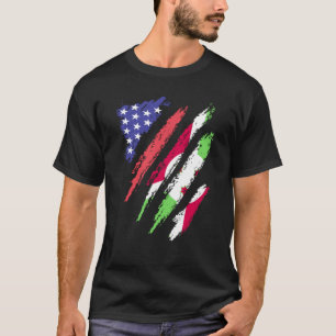 Burundi American Patriot Grown Heart Flag Stripes T-Shirt