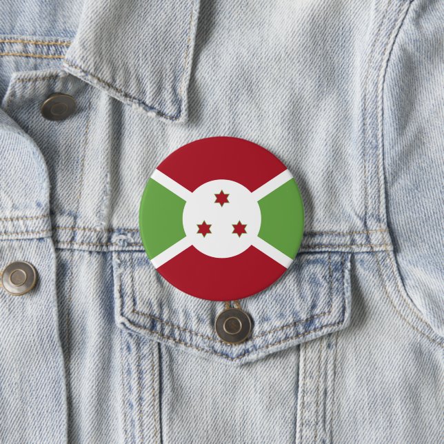 Burundi flag 3 inch round button (In Situ)