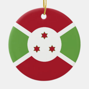 Burundi flag ceramic ornament