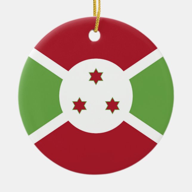 Burundi flag ceramic ornament (Front)