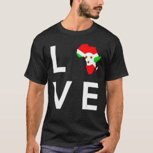 Burundi Flag Love Africa Continent Silhouette for T-Shirt