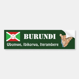 Burundi Flag + Map Bumper Sticker