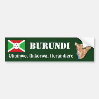 Burundi Flag + Map Bumper Sticker