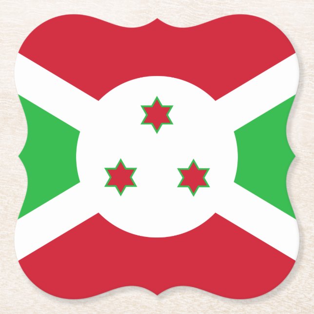 Burundi Flag Paper Coaster (Front)