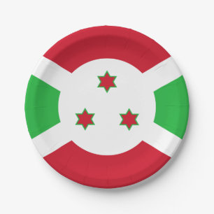 Burundi Flag Paper Plate