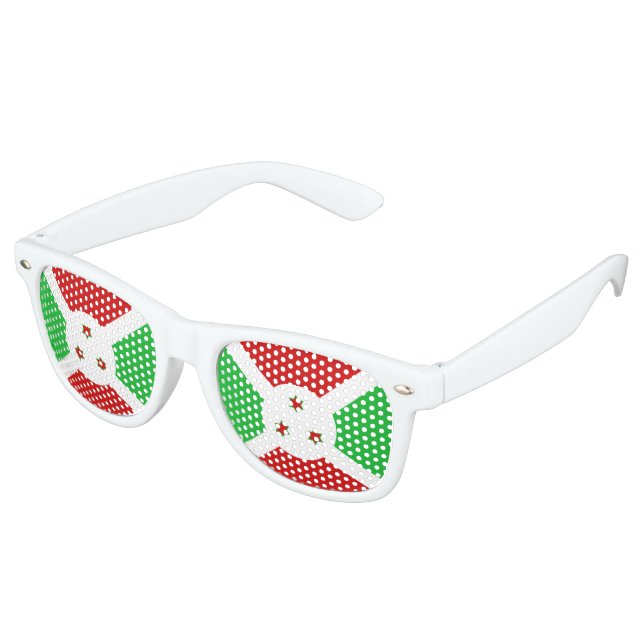 Burundi Flag Retro Sunglasses (Angled)
