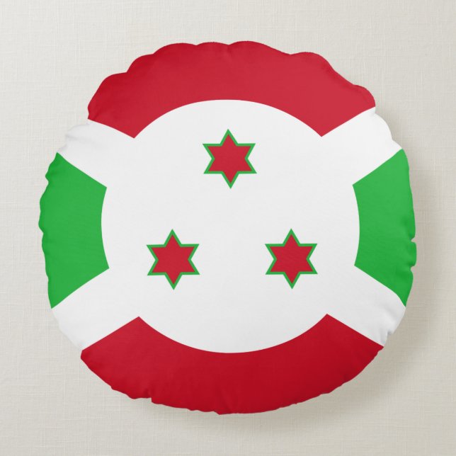 Burundi Flag Round Pillow (Front)