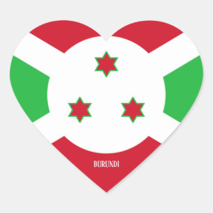 Burundi Flag Splendid Patriotic Heart Sticker
