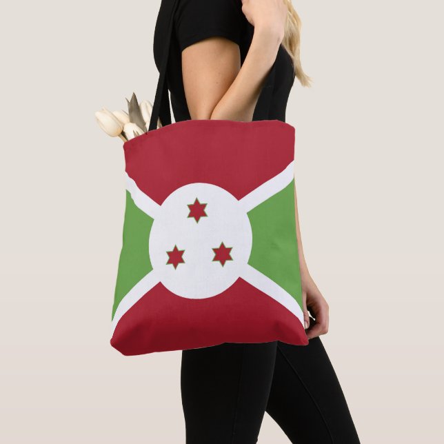 Burundi flag tote bag (Close Up)