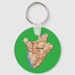 Burundi Map Keychain