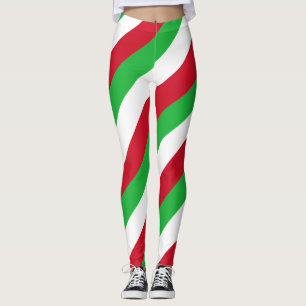 Burundi National Flag Colours Diagonal Striped Leggings