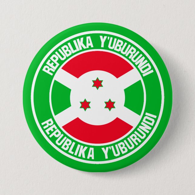 Burundi Round Emblem 3 Inch Round Button (Front)