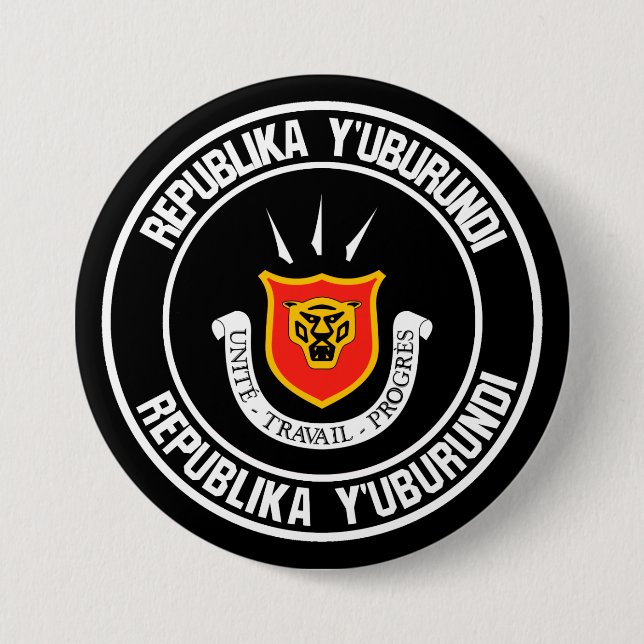 Burundi Round Emblem 3 Inch Round Button (Front)