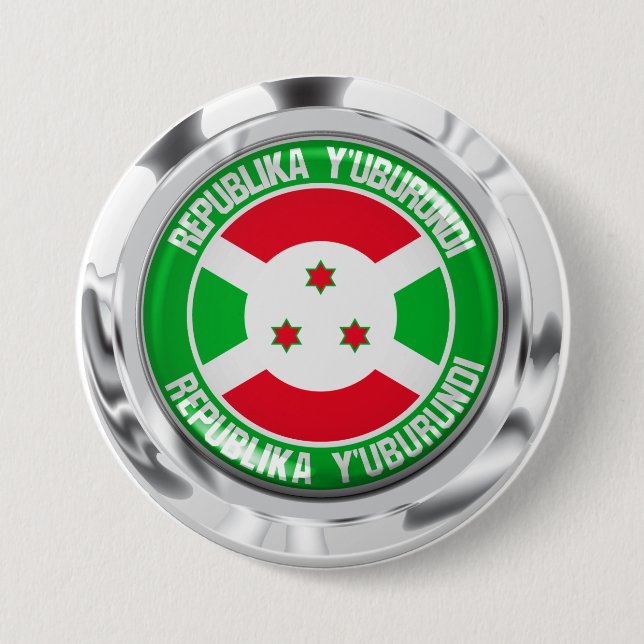 Burundi Round Emblem 3 Inch Round Button (Front)