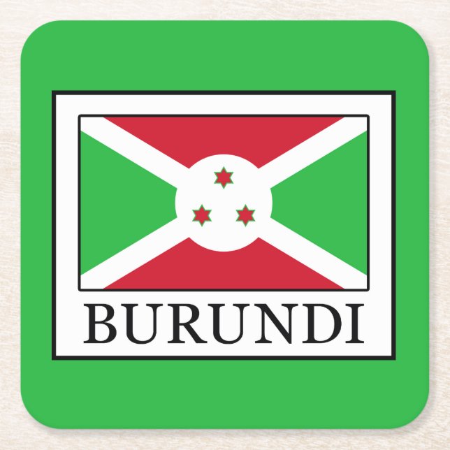 Burundi Square Paper Coaster (Front)