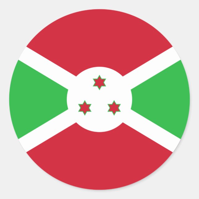 Burundian Flag, Flag of Burundi Classic Round Sticker (Front)