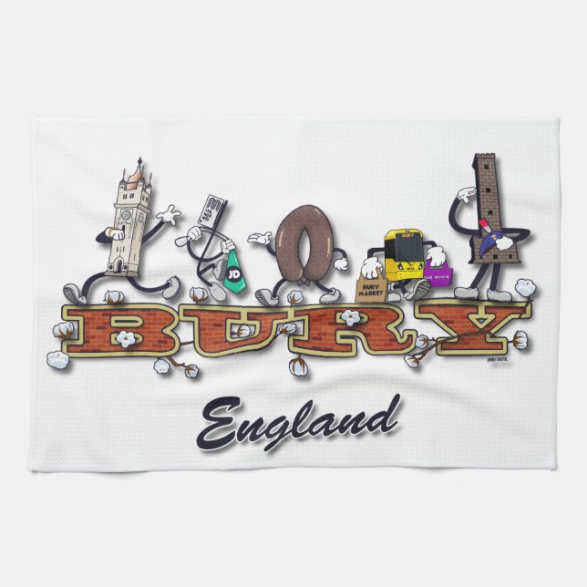 Bury cartoon characters kitchen towel (Horizontal)