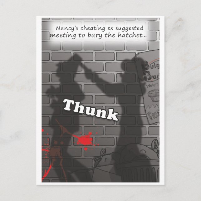 'Bury the Hatchet' Postcard (Front)