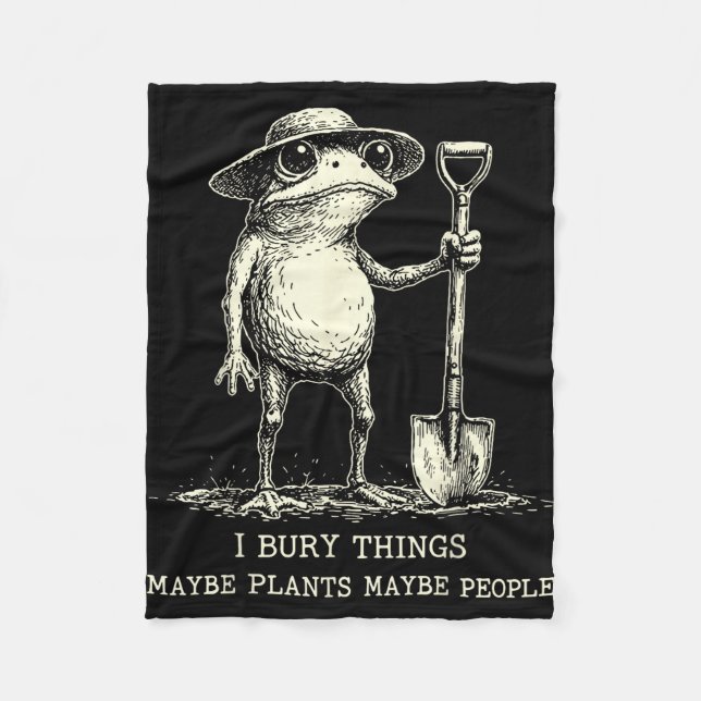 Bury things maybe plants maybe people funny frog fleece blanket (Front)