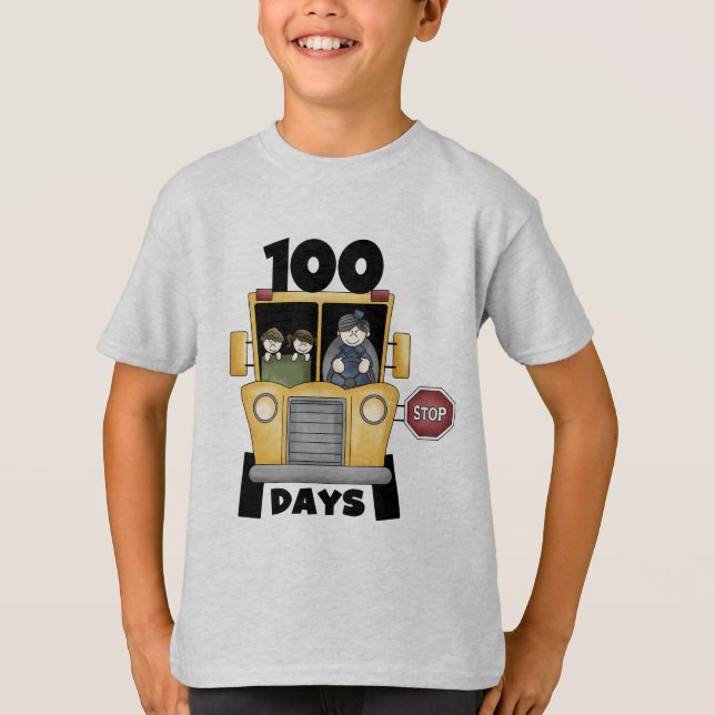 Bus 100 Days of School t-shirts and Gifts (Front)