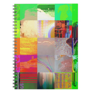 Bus 1521 Abstract Glitch Art Cyberpunk Grid Notebook