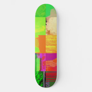Bus 1521 Abstract Glitch Art Cyberpunk Grid Skateboard