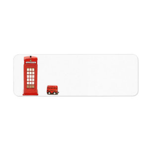 Bus à double étage rouge de la cabine téléphonique