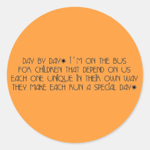 Bus Aide Day By Day Classic Round Sticker