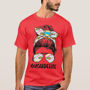Bus Aide Life Messy Bun Hair Cute School Bus Drive T-Shirt