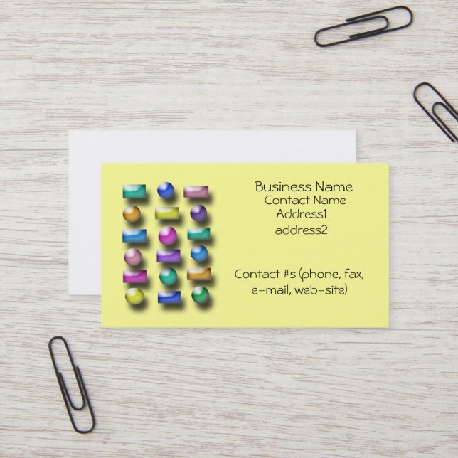 Bus. Card - 3D buttons (Front/Back In Situ)