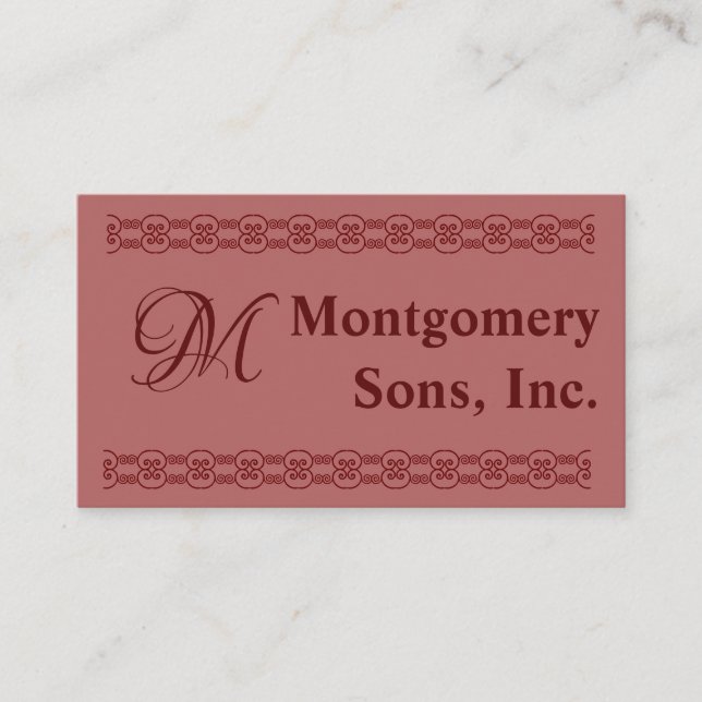Bus. Card - Burgundy Monogram (Front)