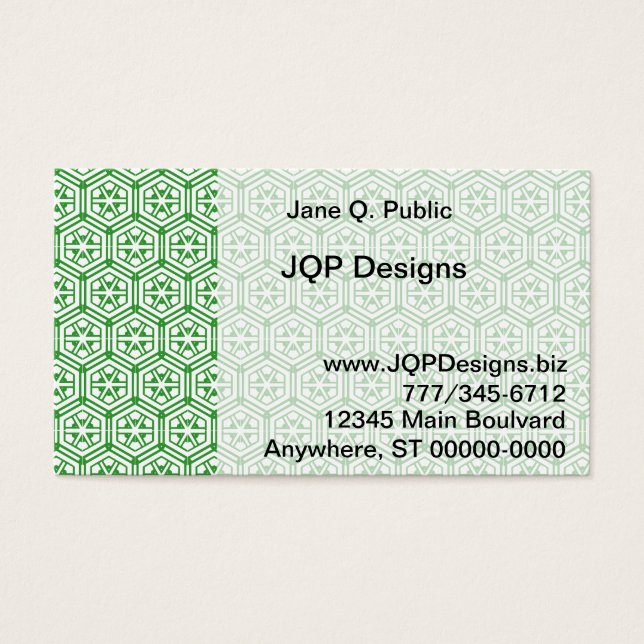 Bus. Card - Green Hexagon Pattern (Front)