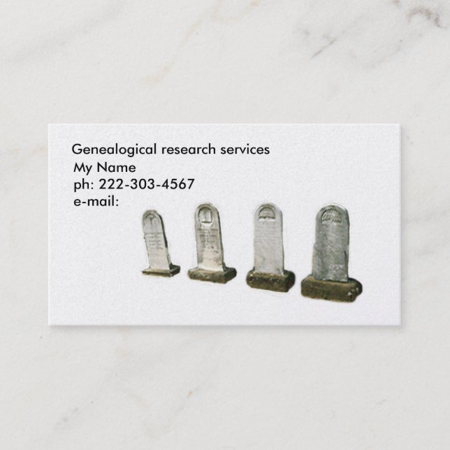 Bus. Card - Headstones (Front)
