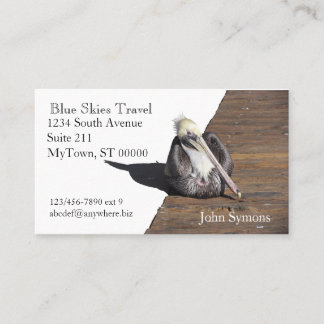 Bus. Card - Pelican on Pier