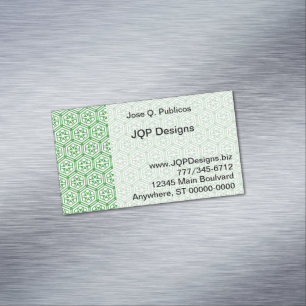 Bus. Carte (mag) - Green Hexagon Motif Business C