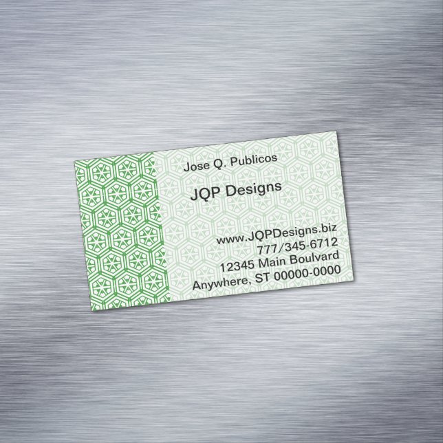 Bus. Carte (mag) - Green Hexagon Motif Business C (In Situ)