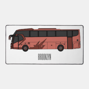 Bus cartoon illustration desk mat