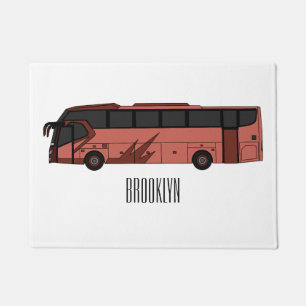 Bus cartoon illustration doormat