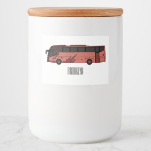 Bus cartoon illustration food label