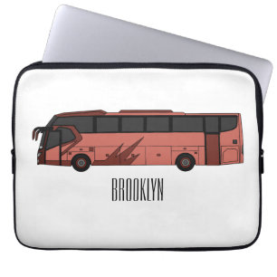 Bus cartoon illustration laptop sleeve