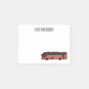 Bus cartoon illustration post-it notes